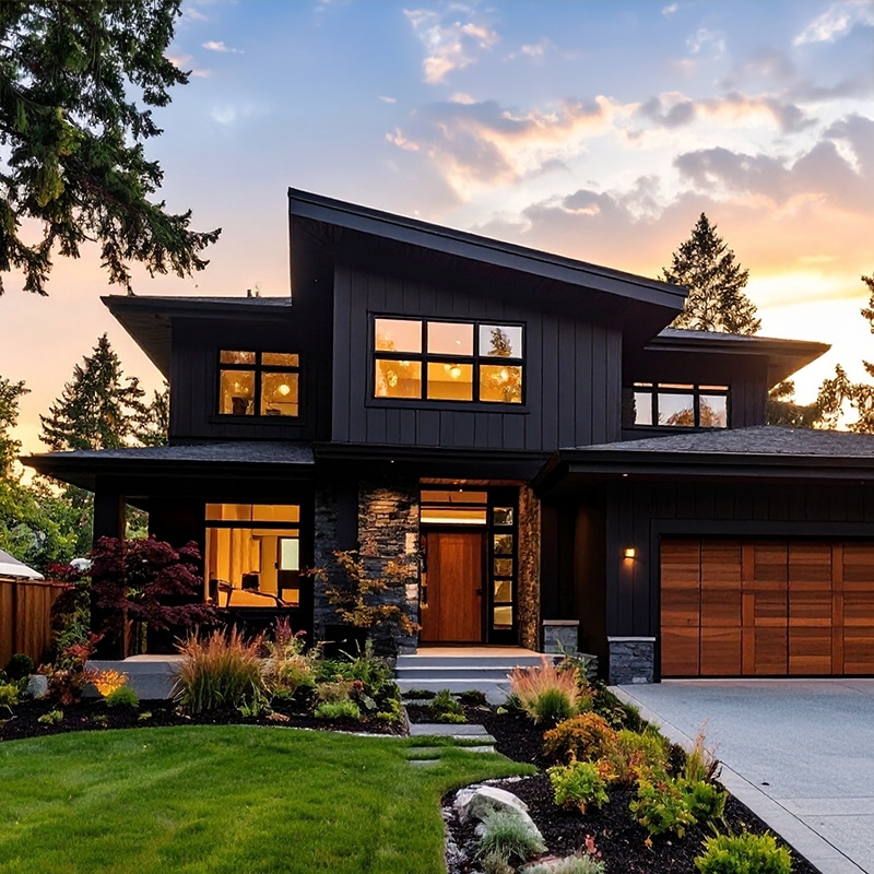 Exterior finish work on a coastal Maine residence